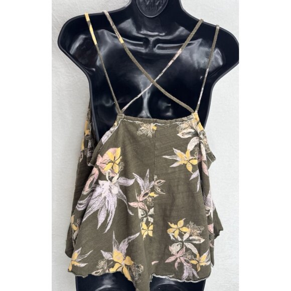 We the Free People Green Hey Girl Floral Tank Top Size Large - Picture 4 of 9